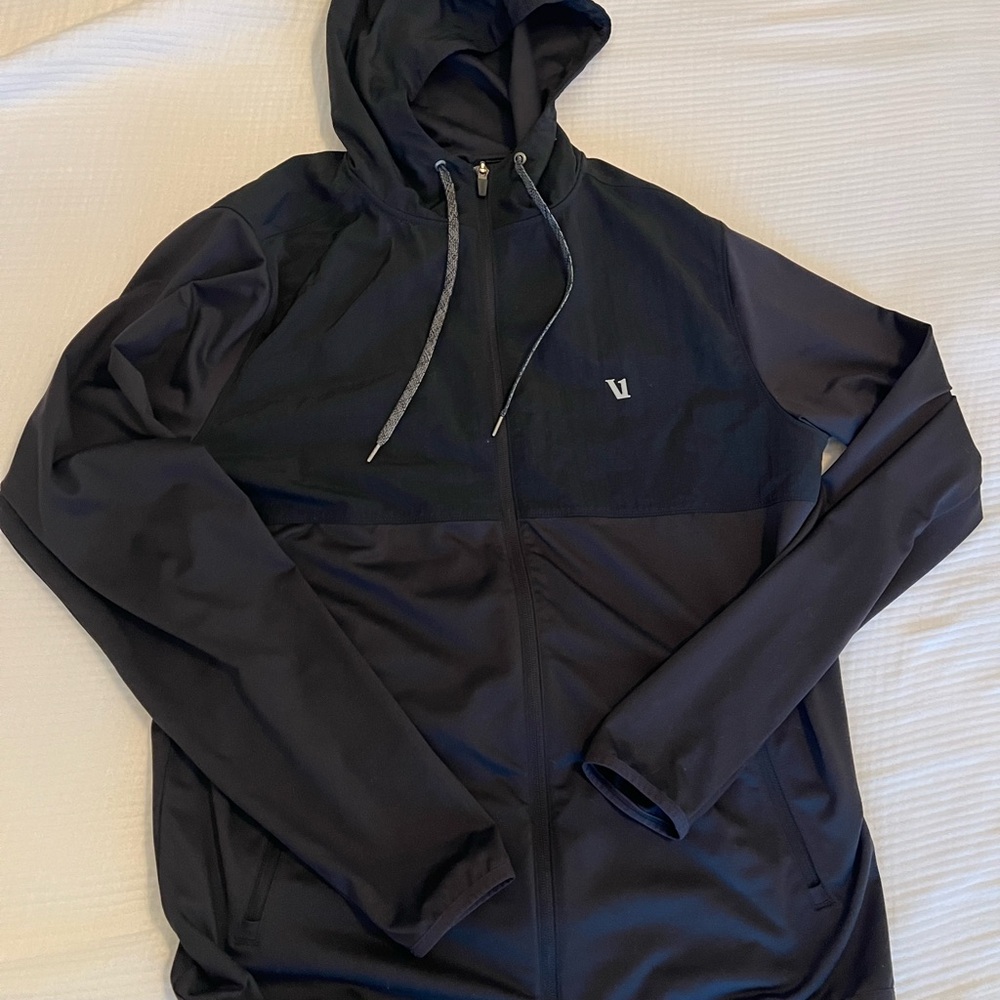 Vuori Sunday Men's Black Hooded Jacket size medium